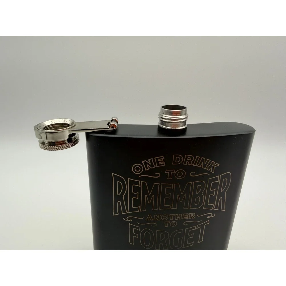 Dave‎ Matthews Band One Drink To Remember Black Matte Flask Fire Dancer Logo DMB